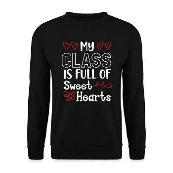 Ma classe est pleine de cœurs doux Saint-Valentin - Sweat-shirt Unisexe - noir - Devant - Alina (178cm) & Michal (187cm)
