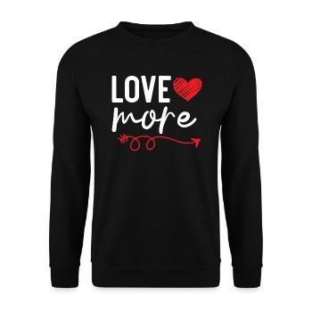 Liebe Mehr Valentinstag Herztag Amor Liebe - Unisex Pullover - Schwarz - Vorne - Alina (178cm) & Michal (187cm)