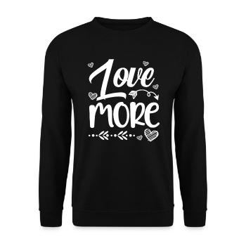 Liebe Mehr Valentinstag Herztag Amor Liebe - Unisex Pullover - Schwarz - Vorne - Alina (178cm) & Michal (187cm)