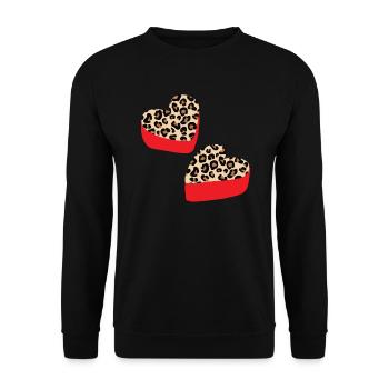 Valentinstag Herztag Amor Liebe Beziehung - Unisex Pullover - Schwarz - Vorne - Alina (178cm) & Michal (187cm)