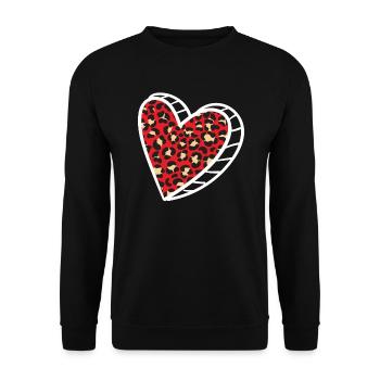 Valentinstag Herztag Amor Liebe Beziehung - Unisex Pullover - Schwarz - Vorne - Alina (178cm) & Michal (187cm)
