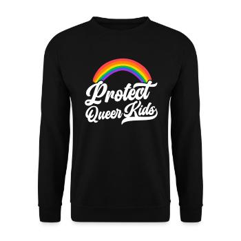 Schützen Sie den Queer Kids Regenbogen-Pride-Monat - Unisex Pullover - Schwarz - Vorne - Alina (178cm) & Michal (187cm)