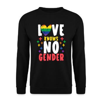 Love Knows No Gender Rainbow Pride Month - Unisex Sweatshirt - black - Front - Alina (178cm) & Michal (187cm)