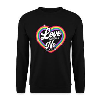 Love Knows No Gender Rainbow Pride Month - Unisex Sweatshirt - black - Front - Alina (178cm) & Michal (187cm)
