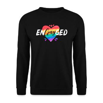 Engayged Rainbow Pride Monat LGBTQ Gay Pride - Unisex Pullover - Schwarz - Vorne - Alina (178cm) & Michal (187cm)