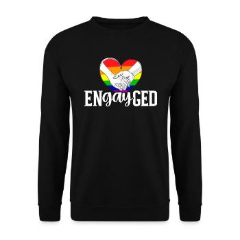 Engayged Rainbow Pride Monat LGBTQ Gay Pride - Unisex Pullover - Schwarz - Vorne - Alina (178cm) & Michal (187cm)
