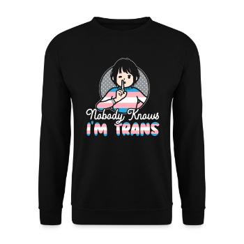 Personne ne sait que je suis trans LGBTQ Pride Transgenre - Sweat-shirt Unisexe - noir - Devant - Alina (178cm) & Michal (187cm)