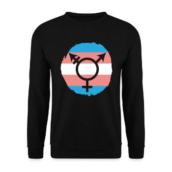 Trans Rainbow Pride LGBTQ Transgender Rechte - Unisex Pullover - Schwarz - Vorne - Alina (178cm) & Michal (187cm)