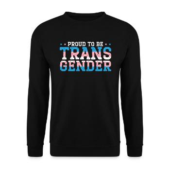 Stolz darauf, Transgender Rainbow Pride LGBTQ Trans zu sein - Unisex Pullover - Schwarz - Vorne - Alina (178cm) & Michal (187cm)