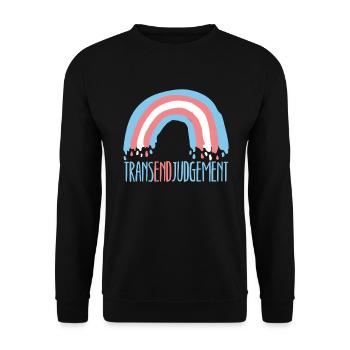Transend-Urteil LGBTQ Transgender-Rechte - Unisex Pullover - Schwarz - Vorne - Alina (178cm) & Michal (187cm)