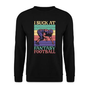 Ich sauge an Fantasy Football Auto Draft Sport Lover - Unisex Pullover - Schwarz - Vorne - Alina (178cm) & Michal (187cm)