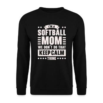Softball Mom Joueur de softball Lanceur Receveur - Sweat-shirt Unisexe - noir - Devant - Alina (178cm) & Michal (187cm)