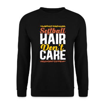 Les cheveux de softball ne se soucient pas des sports des joueurs de softball - Sweat-shirt Unisexe - noir - Devant - Alina (178cm) & Michal (187cm)
