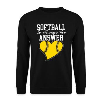 Softball ist immer die Antwort Softball-Spieler - Unisex Pullover - Schwarz - Vorne - Alina (178cm) & Michal (187cm)