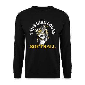 Cette fille aime le joueur de softball Pitcher Catcher - Sweat-shirt Unisexe - noir - Devant - Alina (178cm) & Michal (187cm)