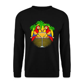 Margarita Drinker Papageienliebhaber Alkoholischer Cocktail - Unisex Pullover - Schwarz - Vorne - Alina (178cm) & Michal (187cm)