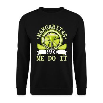 Margaritas m’a fait le faire Boisson alcoolisée Cocktail - Sweat-shirt Unisexe - noir - Devant - Alina (178cm) & Michal (187cm)
