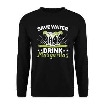 Save Water Drink Margarita Alcoholic Cocktail - Unisex Sweatshirt - black - Front - Alina (178cm) & Michal (187cm)