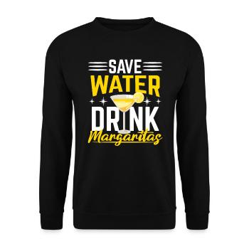 Save Water Drink Margarita Alcoholic Cocktail - Unisex Sweatshirt - black - Front - Alina (178cm) & Michal (187cm)