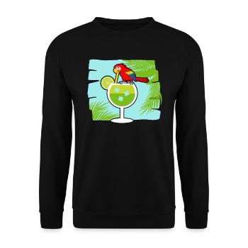 Margarita Drinker Papageienliebhaber Alkoholischer Cocktail - Unisex Pullover - Schwarz - Vorne - Alina (178cm) & Michal (187cm)