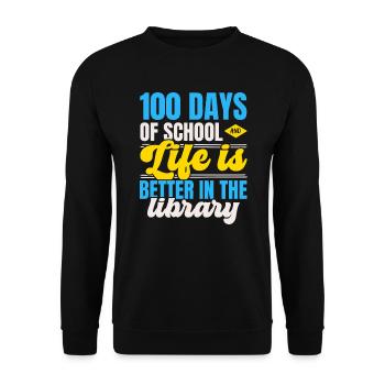 Joyeux 100e jour d’école enseignant élève éducateur - Sweat-shirt Unisexe - noir - Devant - Alina (178cm) & Michal (187cm)