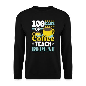 100 Days Of Coffee Teach Repeat 100 Days Of School - Unisex Sweatshirt - black - Front - Alina (178cm) & Michal (187cm)