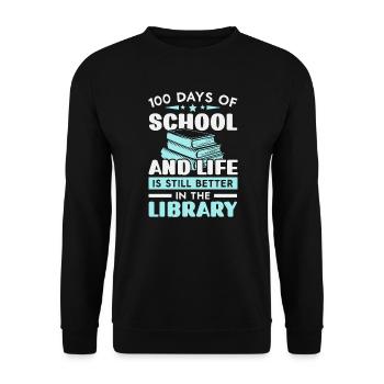 Happy 100th Day Of School Teacher Student Educator - Unisex Sweatshirt - black - Front - Alina (178cm) & Michal (187cm)
