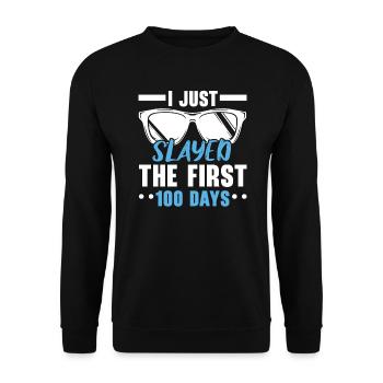 Happy 100th Day Of School Teacher Student Educator - Unisex Sweatshirt - black - Front - Alina (178cm) & Michal (187cm)