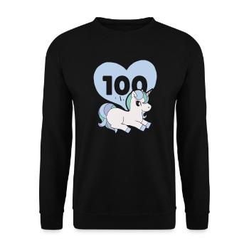 Unicorn Lover Enseignant Élève 100 jours d’école - Sweat-shirt Unisexe - noir - Devant - Alina (178cm) & Michal (187cm)