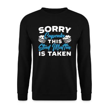Valentinstag Herztag Amor Liebe Beziehung - Unisex Pullover - Schwarz - Vorne - Alina (178cm) & Michal (187cm)