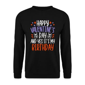 Valentinstag Herztag Amor Liebe Beziehung - Unisex Pullover - Schwarz - Vorne - Alina (178cm) & Michal (187cm)