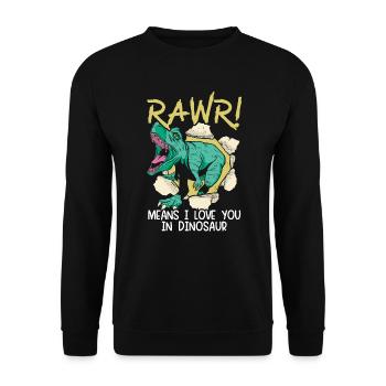 Rawr signifie que je t’aime à la Saint-Valentin des dinosaures - Sweat-shirt Unisexe - noir - Devant - Alina (178cm) & Michal (187cm)