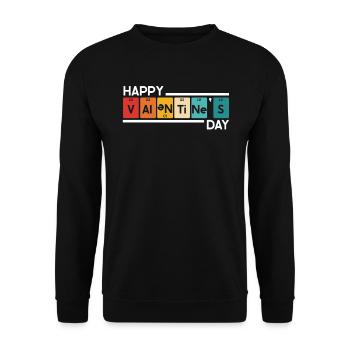 Valentinstag Herztag Amor Liebe Beziehung - Unisex Pullover - Schwarz - Vorne - Alina (178cm) & Michal (187cm)