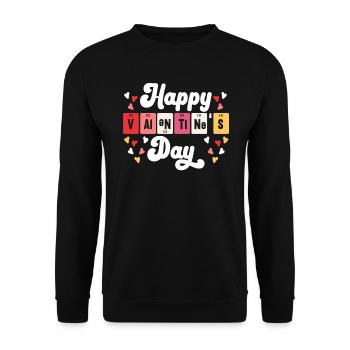 Valentinstag Herztag Amor Liebe Beziehung - Unisex Pullover - Schwarz - Vorne - Alina (178cm) & Michal (187cm)