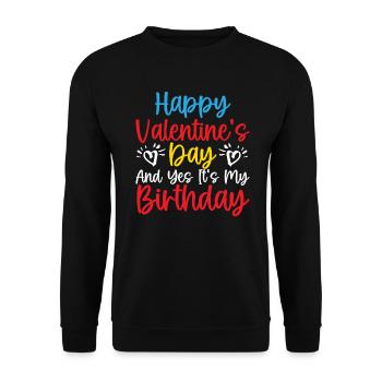 Valentinstag Herztag Amor Liebe Beziehung - Unisex Pullover - Schwarz - Vorne - Alina (178cm) & Michal (187cm)