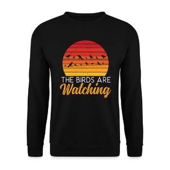 The Birds Are Watching Bird Conspiracy Theory - Unisex Sweatshirt - black - Front - Alina (178cm) & Michal (187cm)