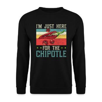 I'm Just Here For The Chipotle Chili Flavor Spicy - Unisex Sweatshirt - black - Front - Alina (178cm) & Michal (187cm)