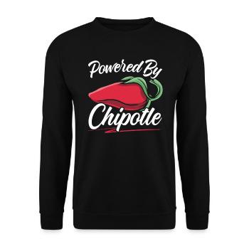 Powered By Chipotle Chili Flavor Spicy Food Lover - Unisex Sweatshirt - black - Front - Alina (178cm) & Michal (187cm)