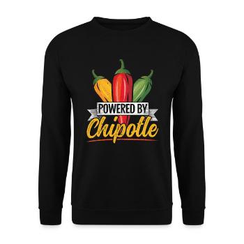 Powered By Chipotle Chili Flavor Spicy Food Lover - Unisex Sweatshirt - black - Front - Alina (178cm) & Michal (187cm)