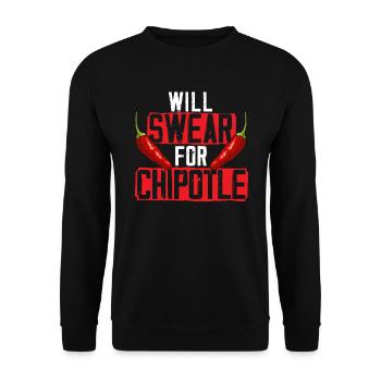 Will Swear For Chipotle Chili Flavor Spicy Food - Unisex Sweatshirt - black - Front - Alina (178cm) & Michal (187cm)