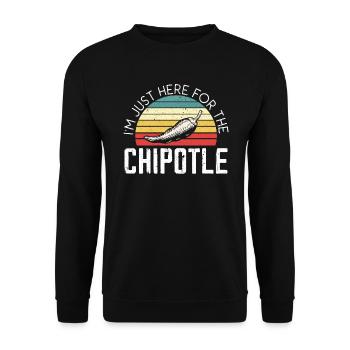 I'm Just Here For The Chipotle Chili Flavor Spicy - Unisex Sweatshirt - black - Front - Alina (178cm) & Michal (187cm)