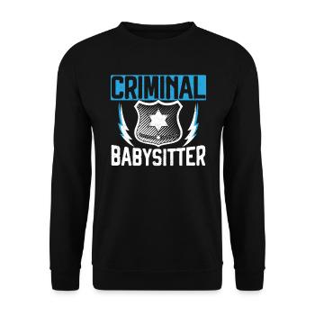 Criminal Babysitter Jail Guard Correction Officer - Unisex Sweatshirt - black - Front - Alina (178cm) & Michal (187cm)