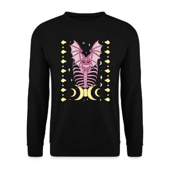 Nu Goth Japanische ästhetische okkulte Hexerei Hexe - Unisex Pullover - Schwarz - Vorne - Alina (178cm) & Michal (187cm)