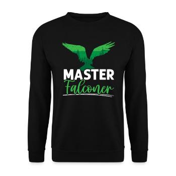 Falknerei Falkenliebhaber Jagdmeister Falkner - Unisex Pullover - Schwarz - Vorne - Alina (178cm) & Michal (187cm)
