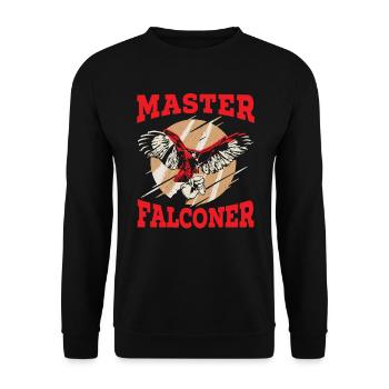 Falknerei Falkenliebhaber Jagdmeister Falkner - Unisex Pullover - Schwarz - Vorne - Alina (178cm) & Michal (187cm)