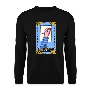 The Writer Tarot Card Reading Occult Dark Magic - Unisex Sweatshirt - black - Front - Alina (178cm) & Michal (187cm)