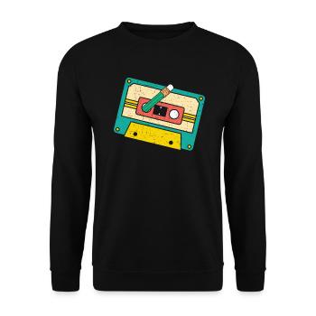 Cassette Tape Music Lover National Retro Day - Unisex Sweatshirt - black - Front - Alina (178cm) & Michal (187cm)