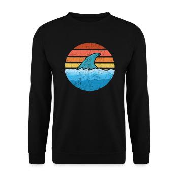 Journée nationale rétro Vintage Old Classic Shark - Sweat-shirt Unisexe - noir - Devant - Alina (178cm) & Michal (187cm)