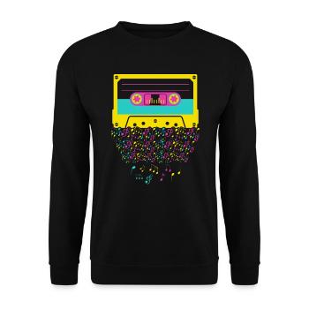 Cassette Tape Music Lover National Retro Day - Unisex Sweatshirt - black - Front - Alina (178cm) & Michal (187cm)