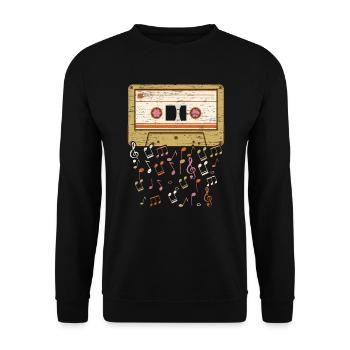 Cassette Tape Music Lover National Retro Day - Unisex Sweatshirt - black - Front - Alina (178cm) & Michal (187cm)